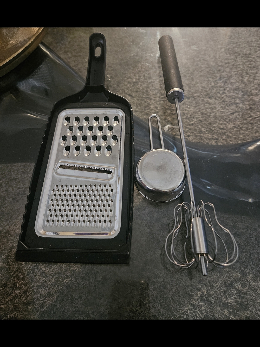 Black & Stainless Steel Kitchen Tool Set - Grater, Measuring Scoop & Hand Mixer - Picture 4 of 5